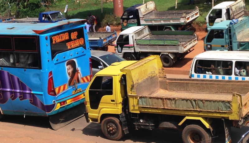 Traffic to and from Kampala is high in volume and easily gets backed up.