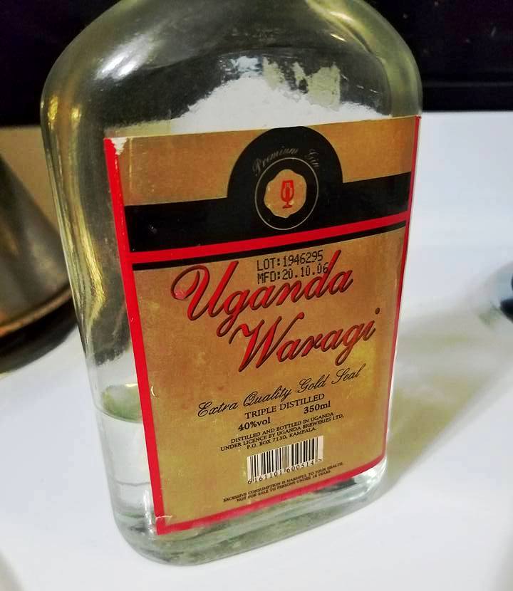 Local Ugandan gin. Ugandan Waragi.