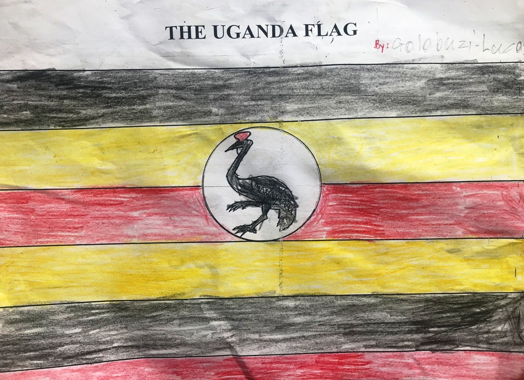 children's drawing of Uganda flag